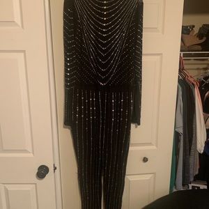 Curvy Sense rhinestone jumpsuit